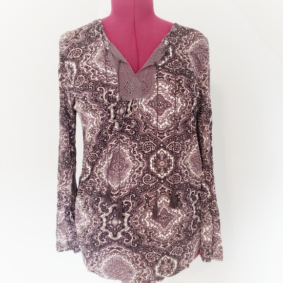 Lucky Brand Tops - Lucky Brand Cold Shoulder Purple Top Large